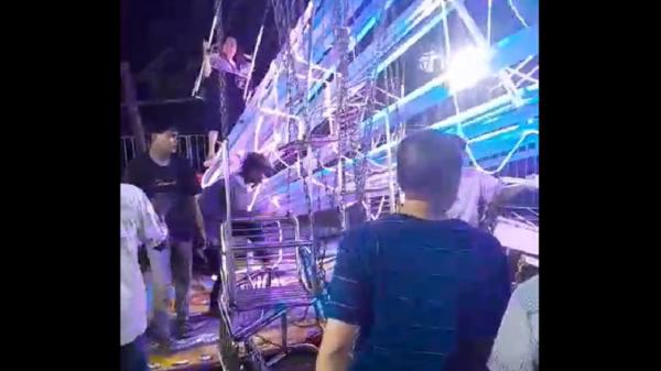 Wahana Ontang-Anting Pasar Malam di Way Kanan Ambruk, Polisi Olah TKP dan Periksa Saksi