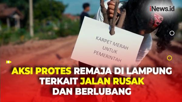 Protes Jalan Rusak, Sekelompok Remaja di Lampung Dirikan Tenda Camping